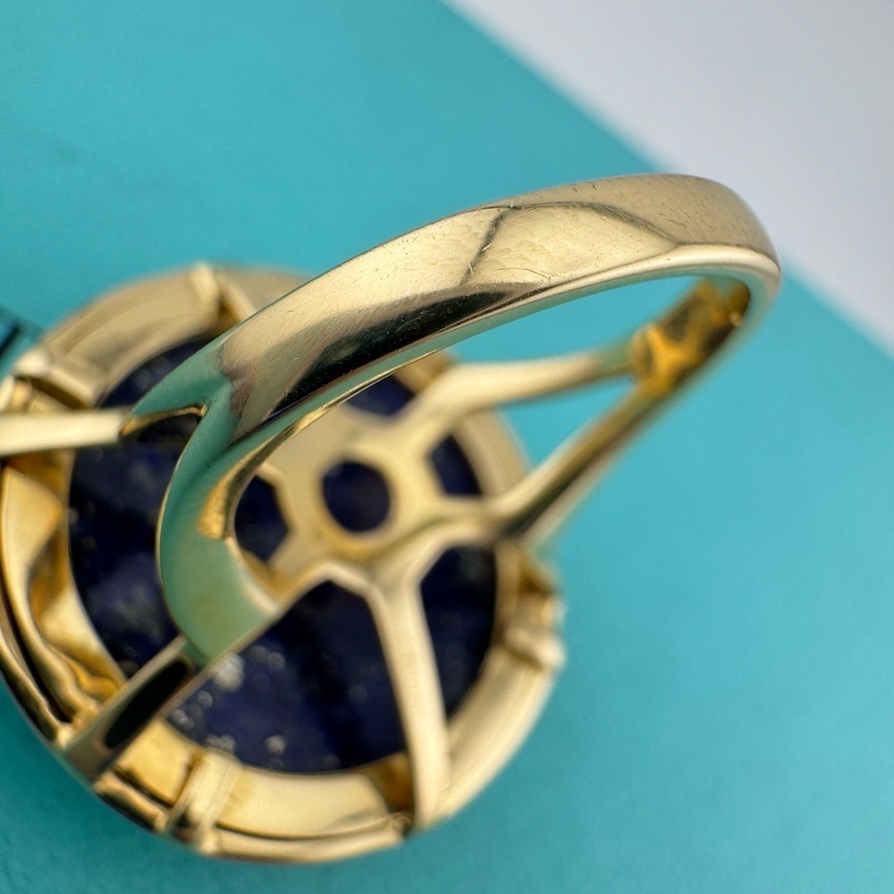 RARE Tiffany & Co. 18k Paloma's. Zellige Cocktail Ring with Lapis Lazuli Size 7 - Picture 10 of 10